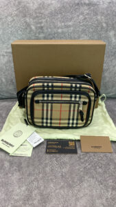 Burberry Paddy Brown Checkered Sling Camera Bag