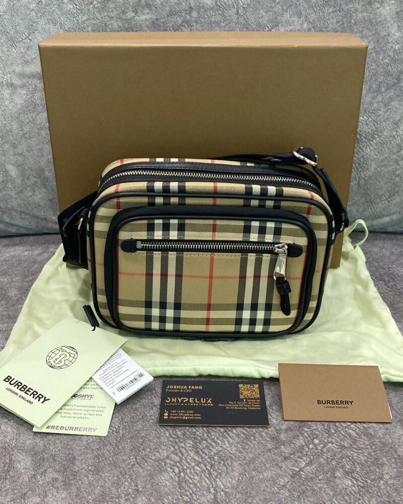 Burberry Paddy Brown Checkered Sling Camera Bag