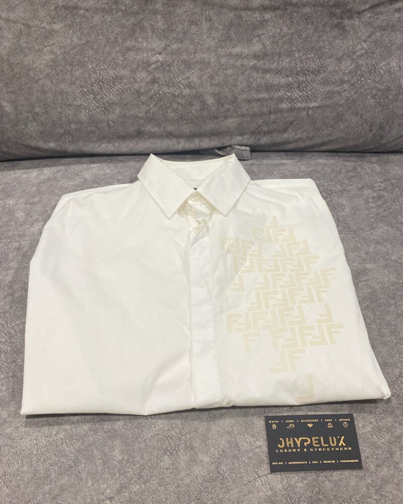 Fendi White FF Partial Logo Shirt