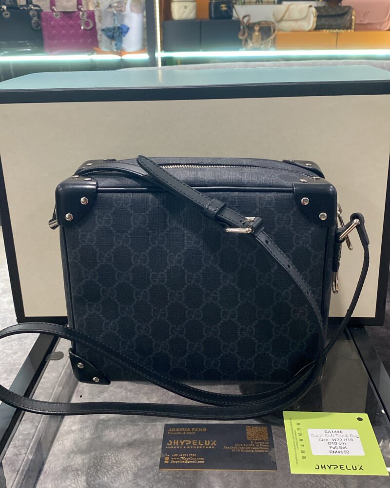 Gucci Soft Square Box Trunk Supreme Logo Black