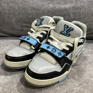 LV Trainer Luxury Blue Monogram Flower