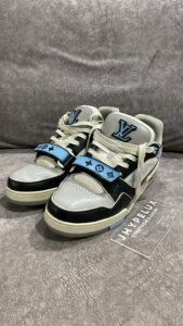 LV Trainer Luxury Blue Monogram Flower