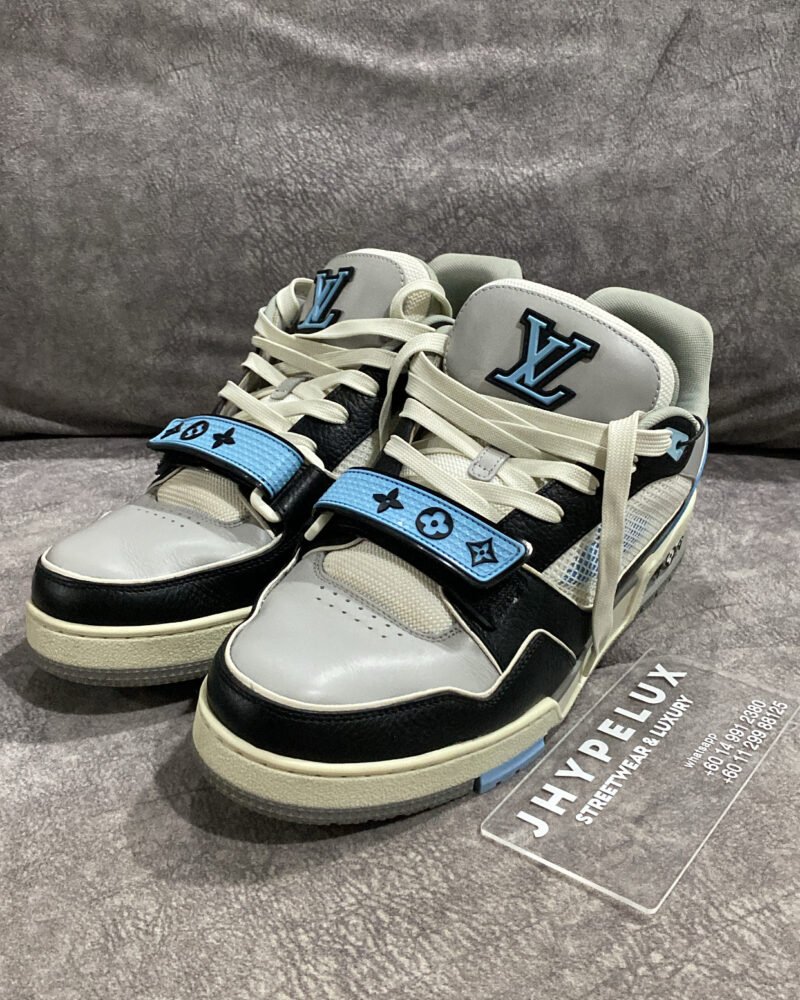 LV Trainer Luxury Blue Monogram Flower