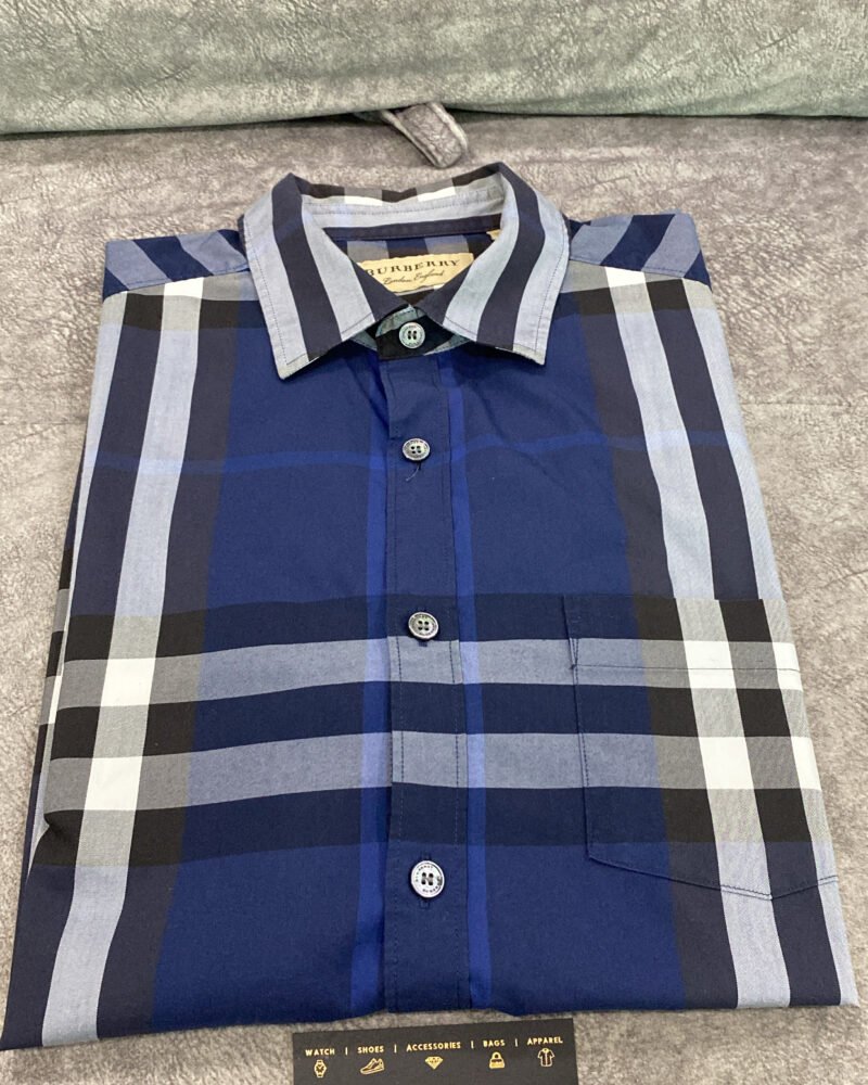 Burberry Nelson Navy Check Pattern shirt