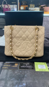 Chanel Beige PTT Caviar GHW Bag