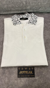 Fendi Roma Polo with Chest Logo and flowery collar