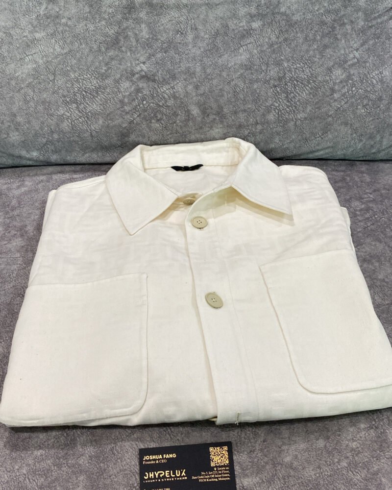 Fendi Blouson Beige Full Logo Jacket