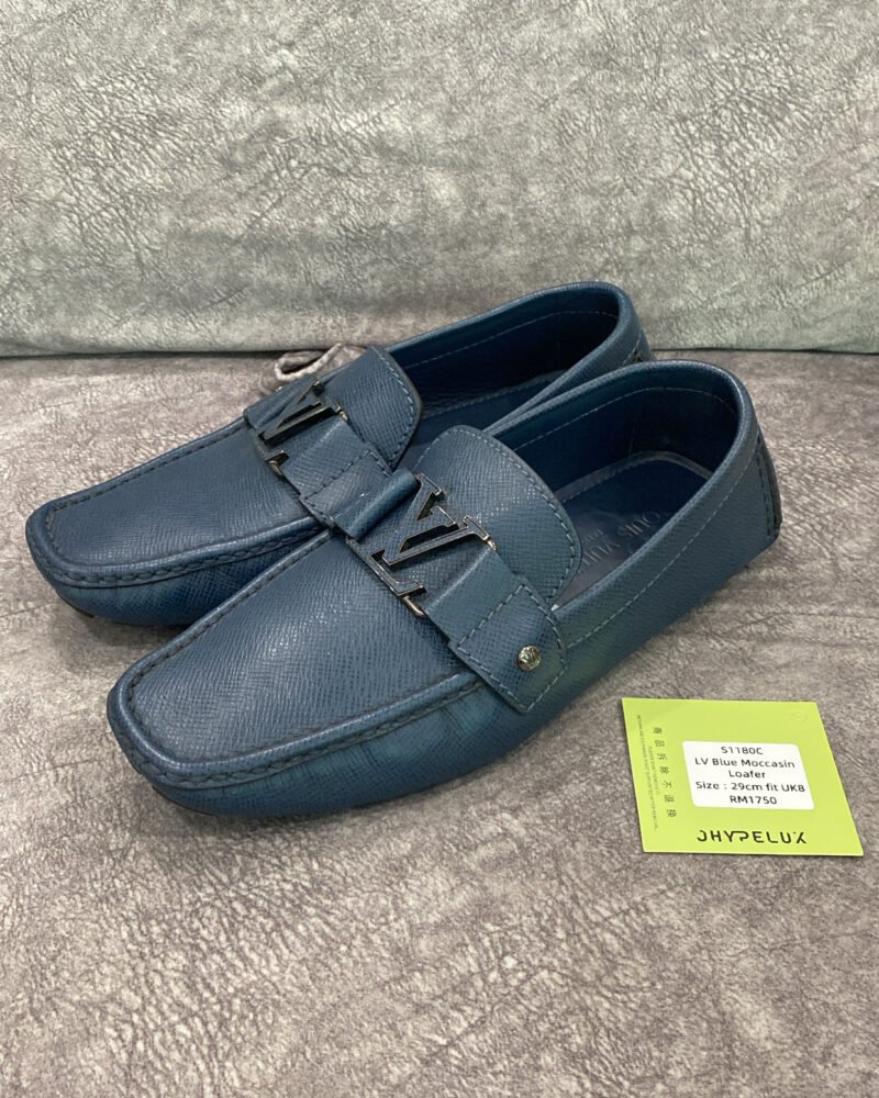 LV Loafer Moccasin Blue Leather