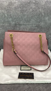 Gucci Pink Guccissima Tote Leather Bag