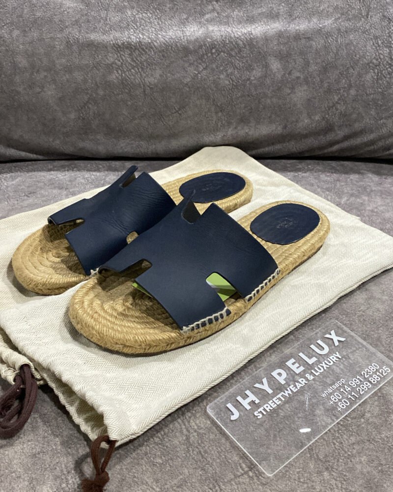 Hermes Sandals Espadrilles Antigua Navy