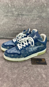 Lv Denim Blue Trainer Mid Sneaker