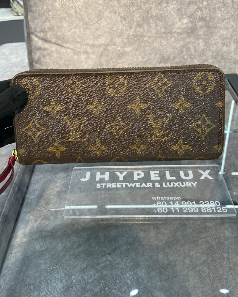 LV Wallet Long Brown Clemence Red Interior