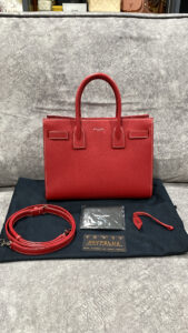 YSL Red Sac de Jour Tote Small