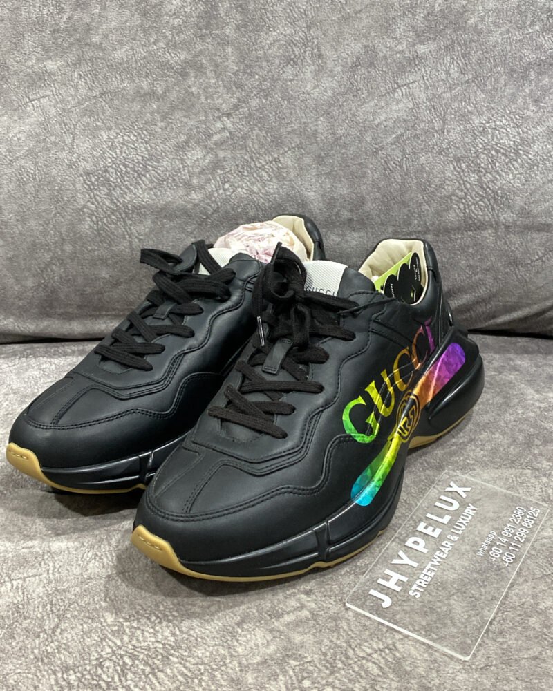 Gucci Rhyton Black Belt Logo