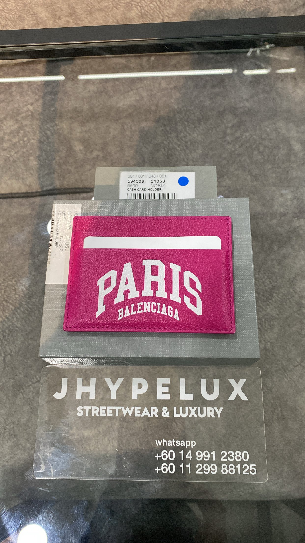 Balenciaga Pink Cardholder with White Logo