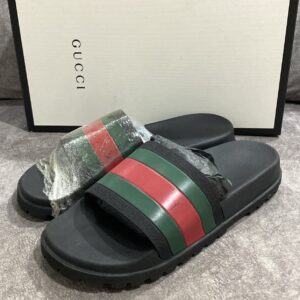 Gucci Slide Black Web Stripes