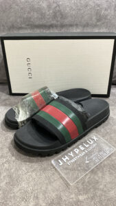 Gucci Slide Black Web Stripes