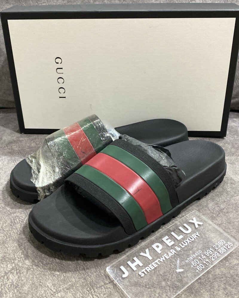 Gucci Slide Black Web Stripes