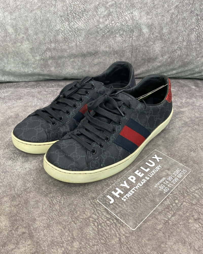 Gucci Ace Monogram Print Black