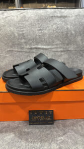 Hermes Chypre Black Sandals