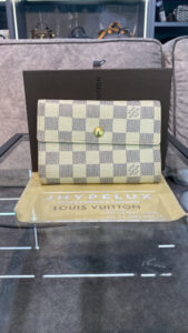 LV Short Trifold Azure Damier Alexandra Wallet