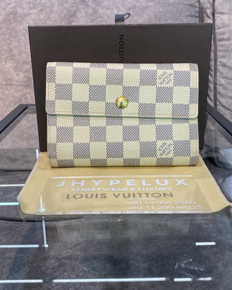 LV Short Trifold Azure Damier Alexandra Wallet