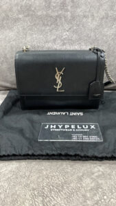 YSL Bag Black Sunset Medium SHW Smooth Leather