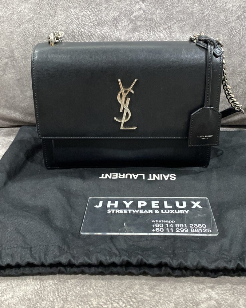 YSL Bag Black Sunset Medium SHW Smooth Leather