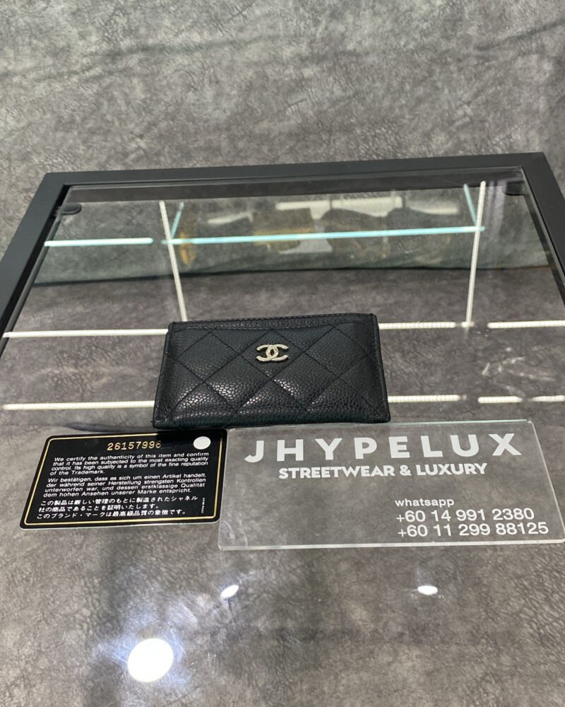 Chanel Cardholder BLACK LEATHER MATELASSE CAVIAR SKIN CARD CASE HOLDER NO.26 WCARD