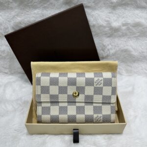 LV Short Trifold Azure Damier Alexandra Wallet