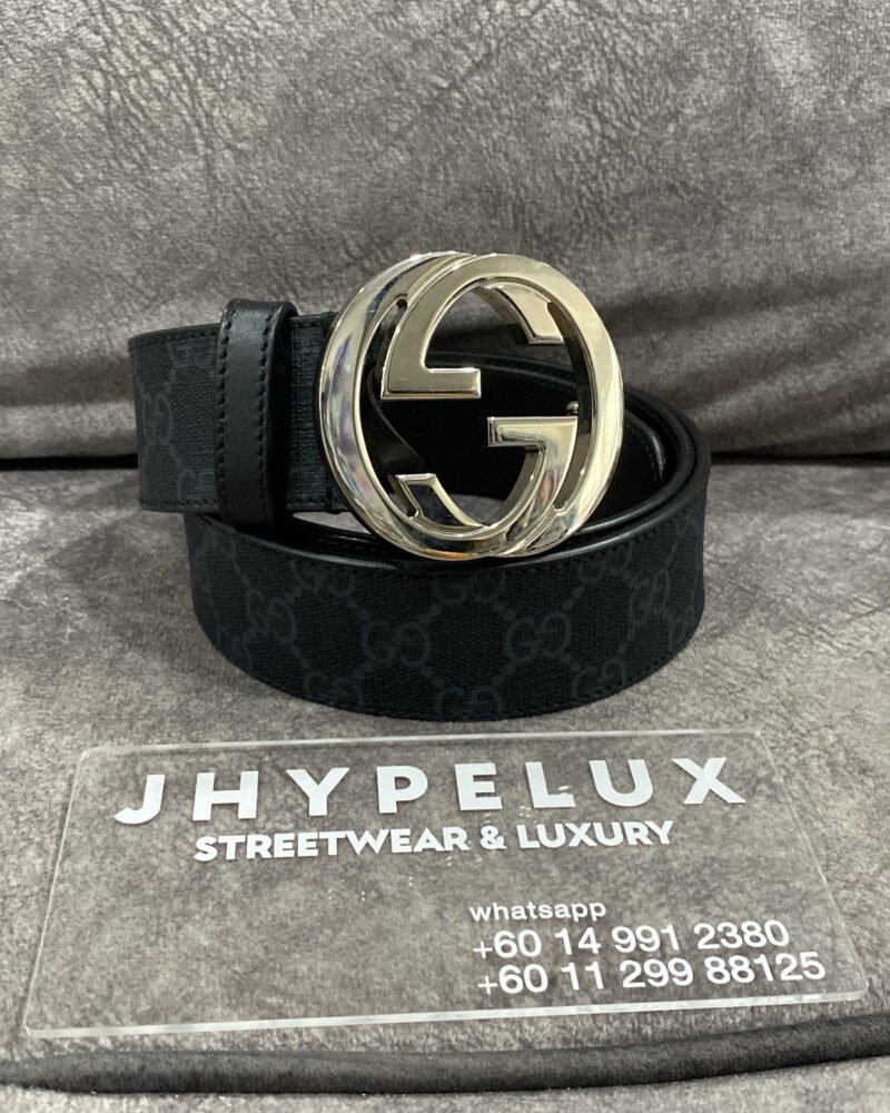 Gucci Belt Supreme Interlock GG Black Canvas