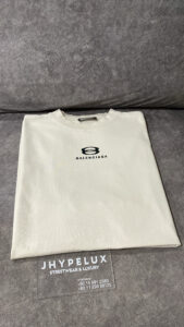 Balenciaga Tee Beige Infinity Logo Embroided