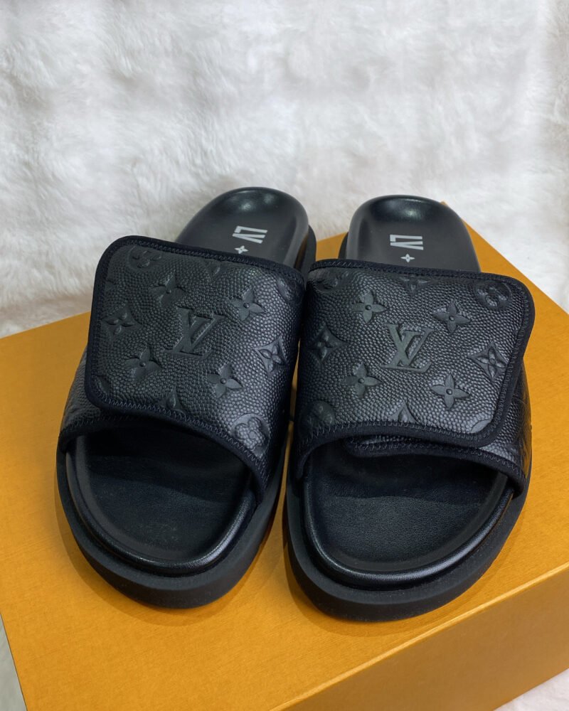 LV Miami Black Monogram Mules