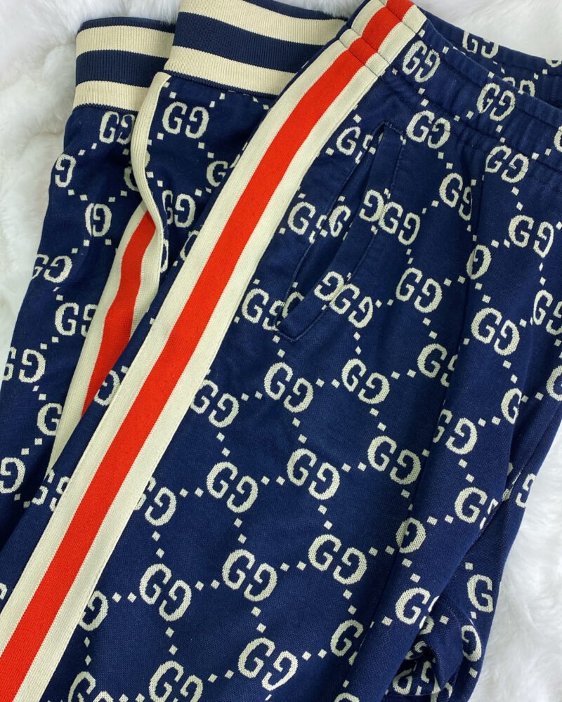 Gucci Signature Jacquard Joggers GG Blue White