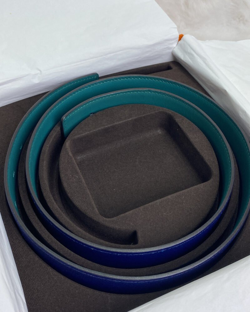 Hermes BELT ONLY Navy/Teal Reversible
