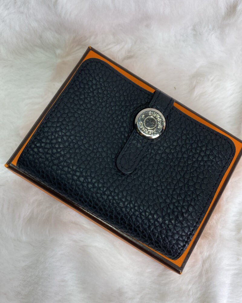 Hermes Dogon Black Bifold Wallet