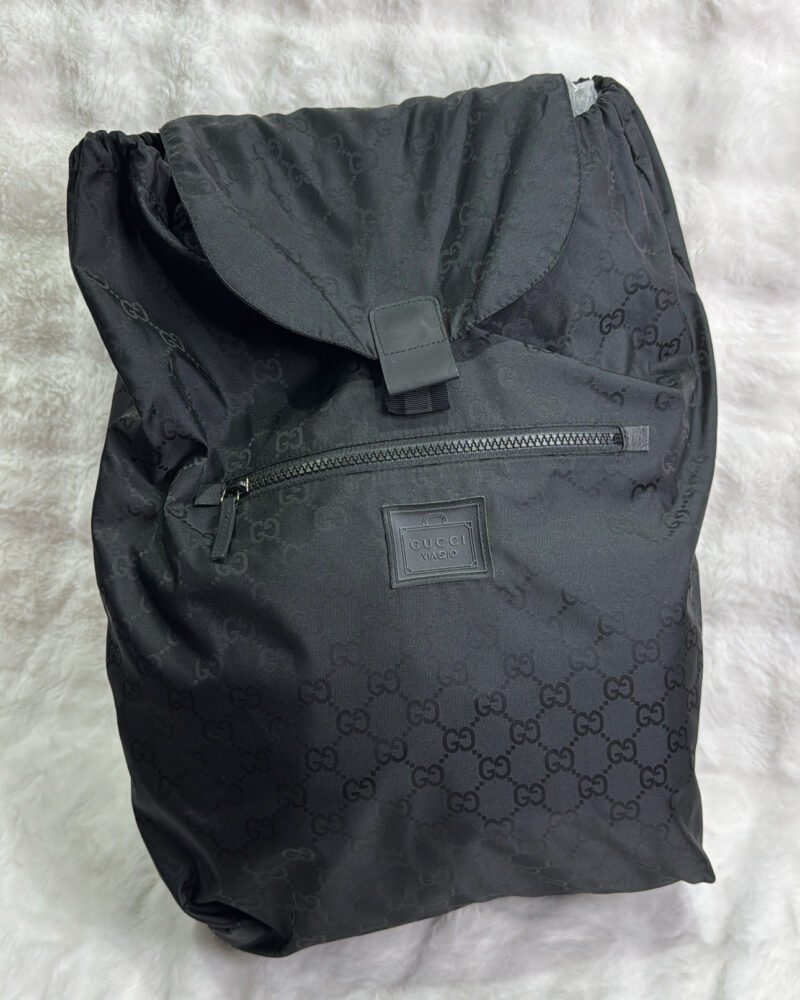 Gucci Backpack Drawstring Nylon Black
