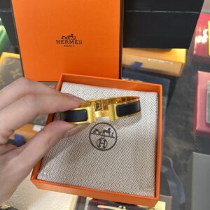 Hermes Black GHW Clic H Bangle