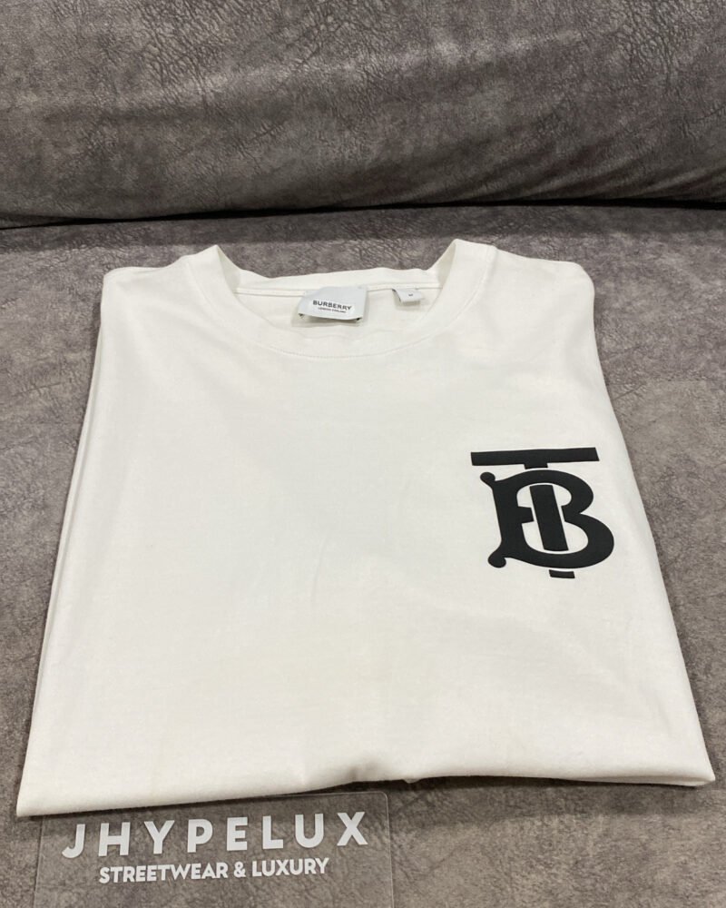 Burberry Tee White Big TB Logo White