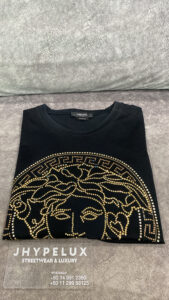 Versace Tee Medusa Crystal Circle Black