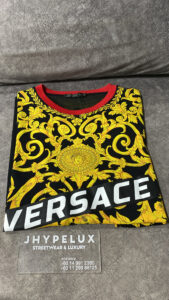 Versace Tee Black (Gold) Top Logo Word