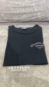 Dior Tee Black with White Logo