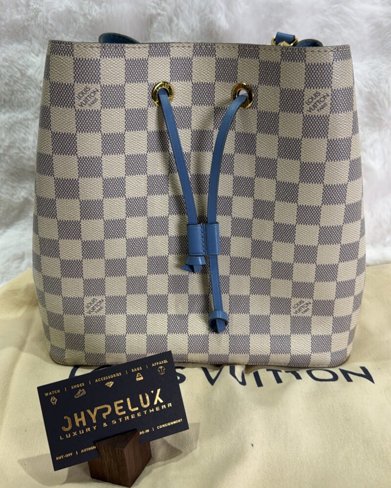 LV Neo Noe Azure Bucket Bag (Blue interior)