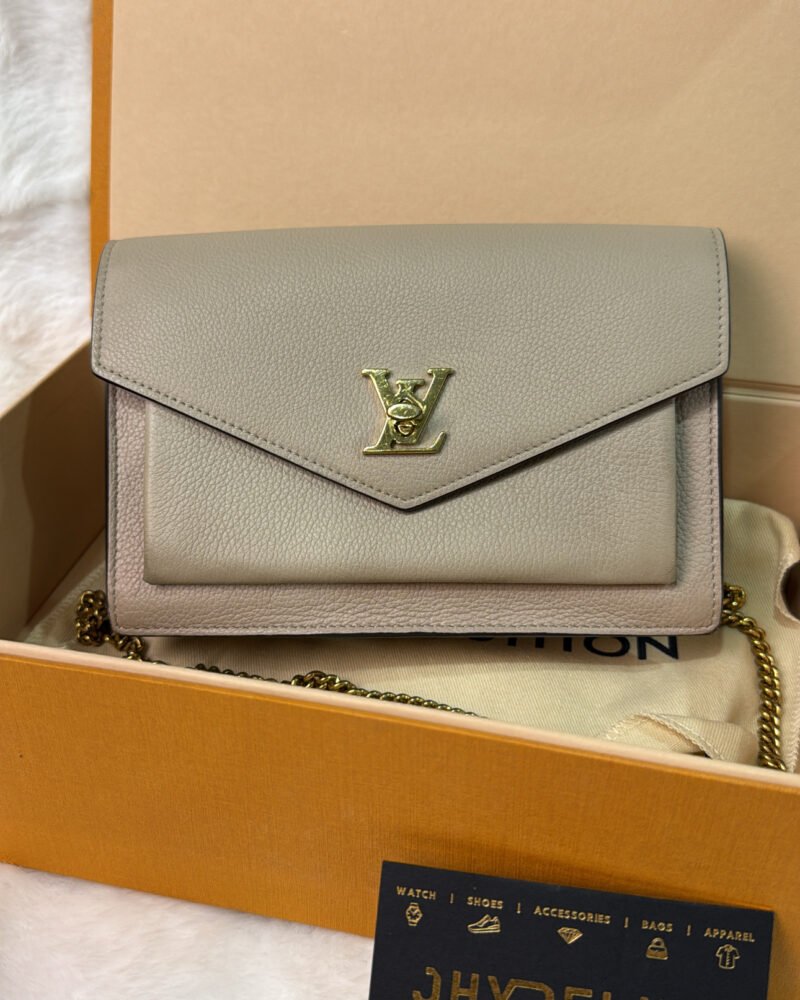 LV Mylockme Chain Pochette Greige GHW WOC Bag