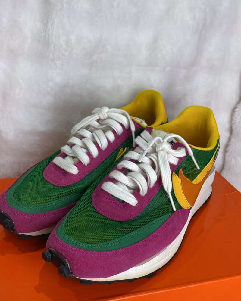 Nike Sacai LD Waffle Sneaker in Pine Green Pink