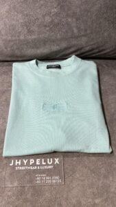 Balenciaga Tee Sky Blue Embroided BB Icon