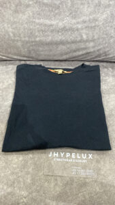 Burberry Tee Black with Checkered Sleeve