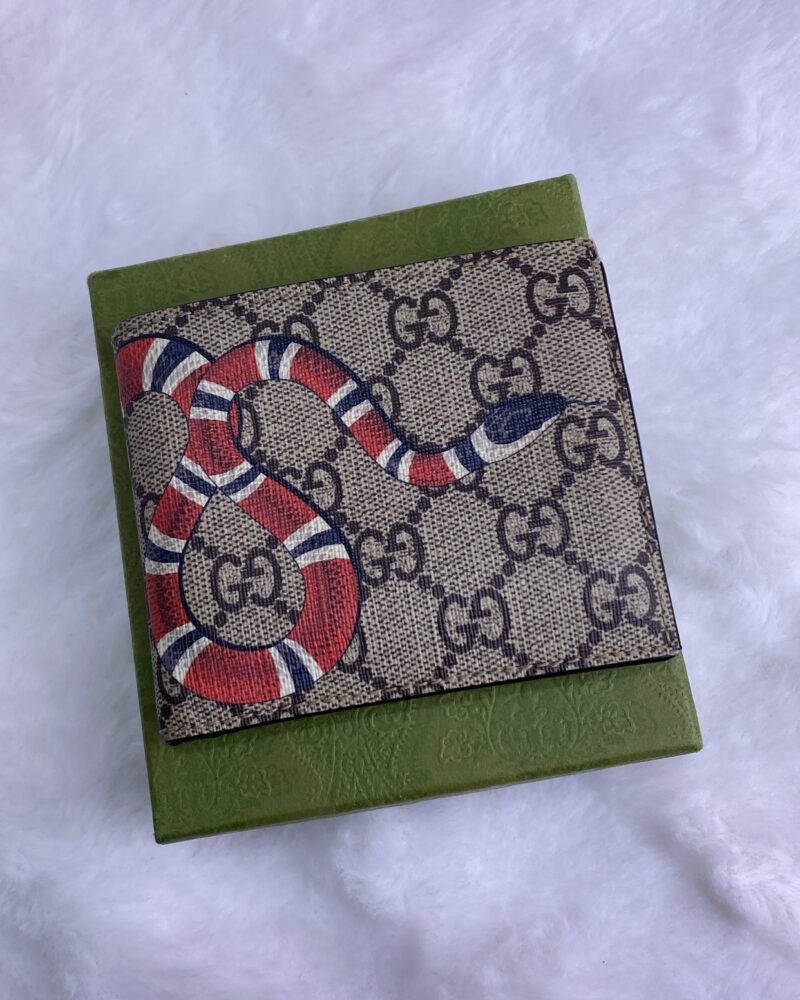 Gucci Snake Brown Monogram Bifold Wallet