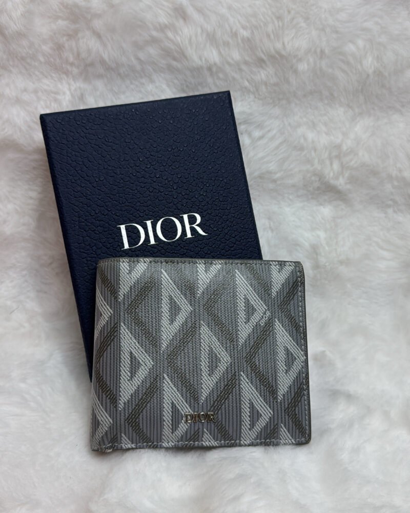 Dior Wallet Grey Diamond Canvas