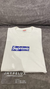 Supreme Tee White Bandana Blue Box Logo